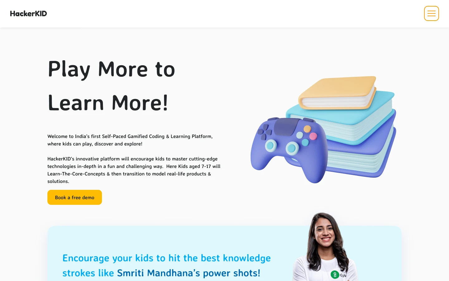 The HackerKID landing page