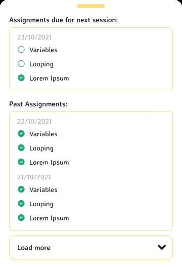 Assignments, as the parent sees them
