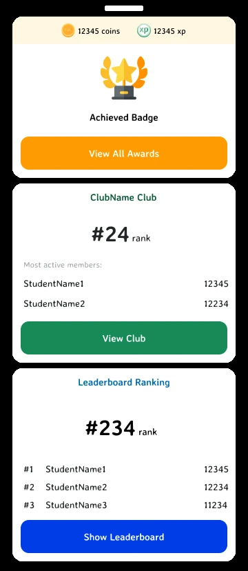 Ranks and coins: the club leaderboard and the student’s place in it