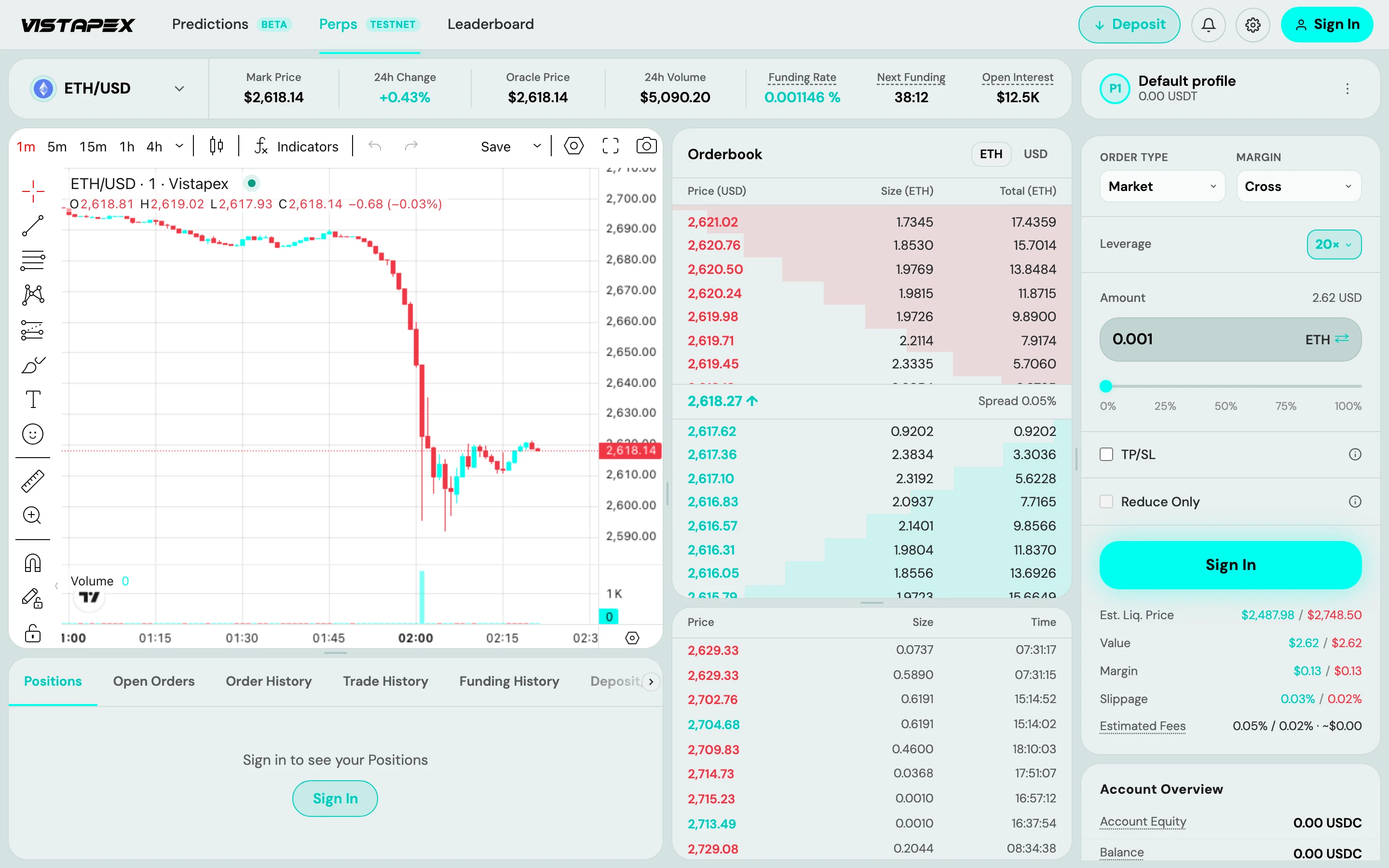 The trading screen set up by a beginner: light mode, aqua accent, high contrast, large type, round corners, roomy spacing