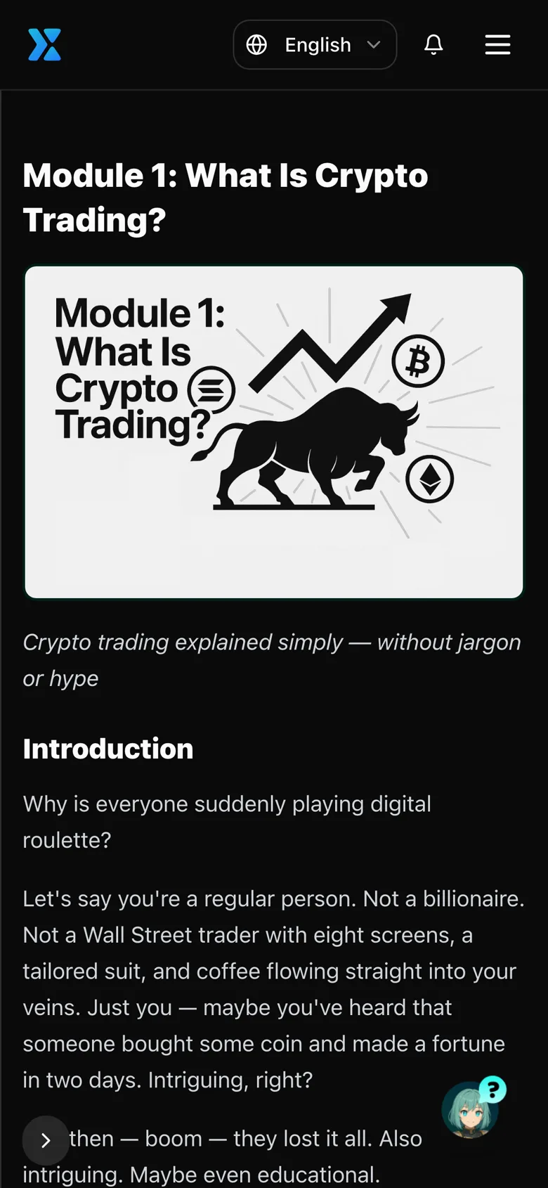 A Xyra Learn guide on a phone