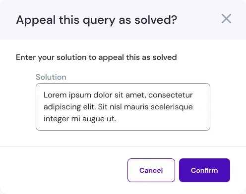 Appeal a query marked solved
