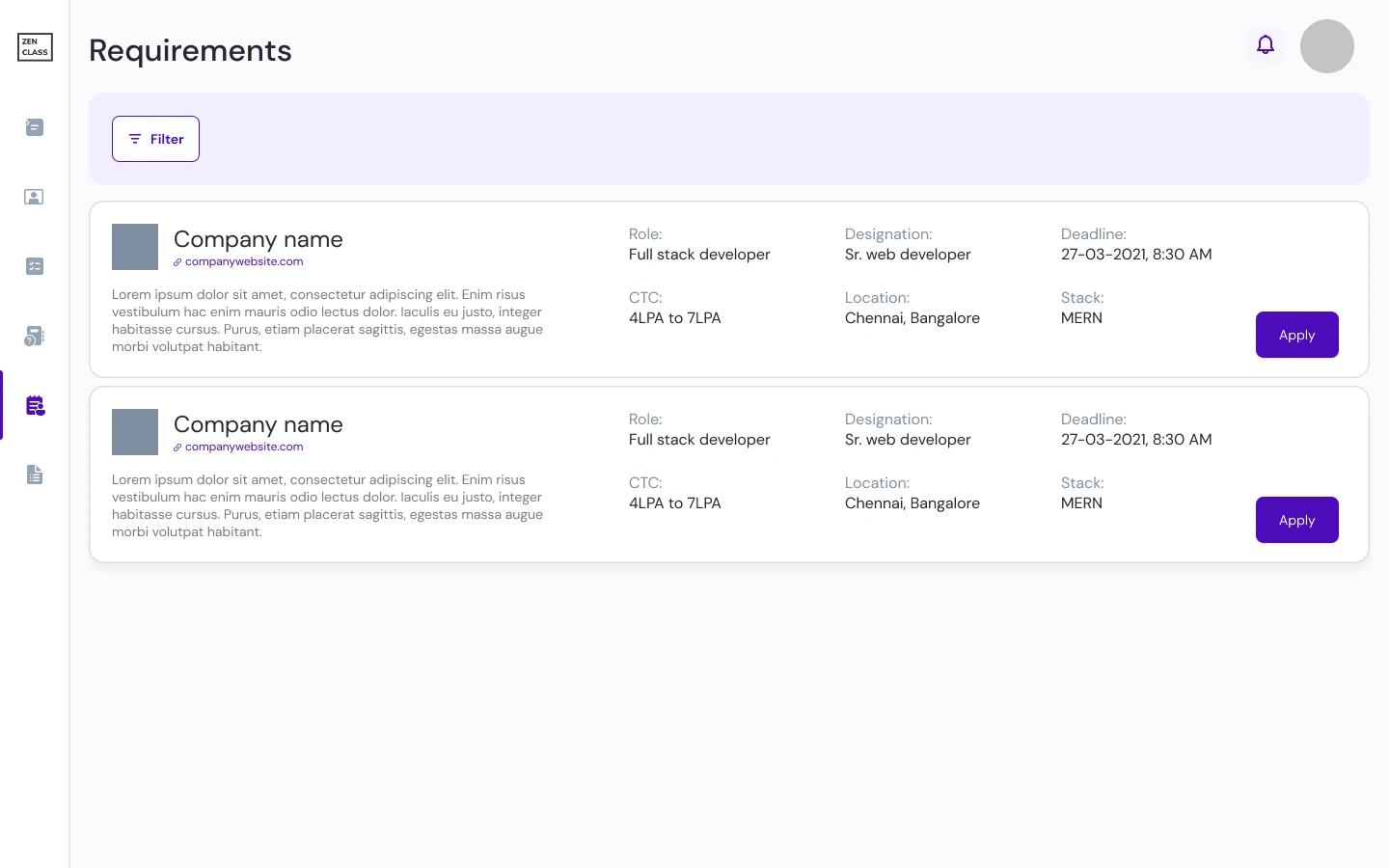 Requirements: open roles for students