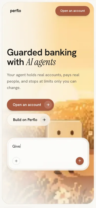 Redesign, at 390. Headline, the leaning serif, both actions, and the print with the mascots still in frame.