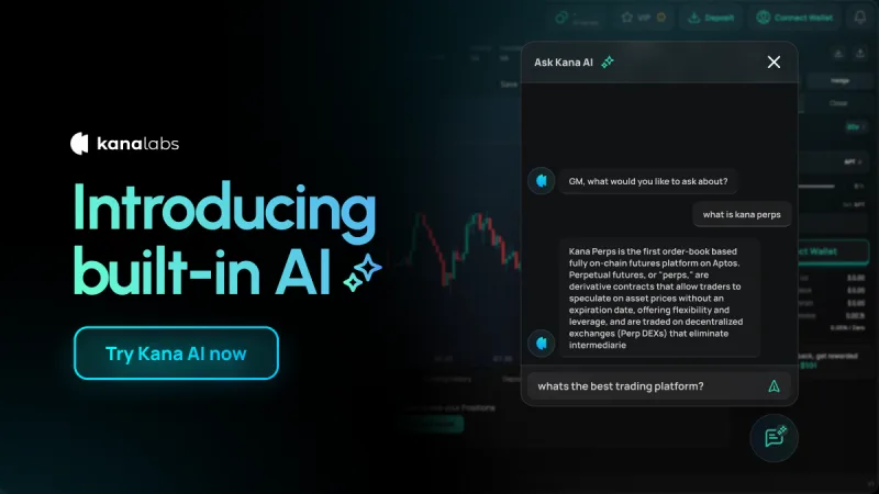 Introducing built-in AI banner showing the Kana Labs chat assistant panel